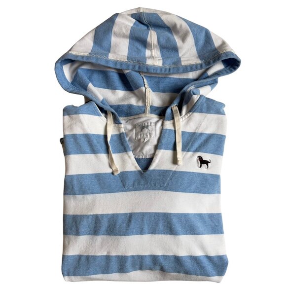 The Black Dog Blue & White Striped Pullover Hoodie Sweatshirt - Size XL - Picture 1 of 8